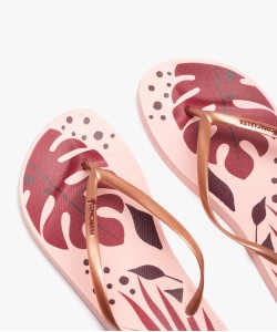 Tongs femme à fines brides irisées et semelle imprimée - Copacabana